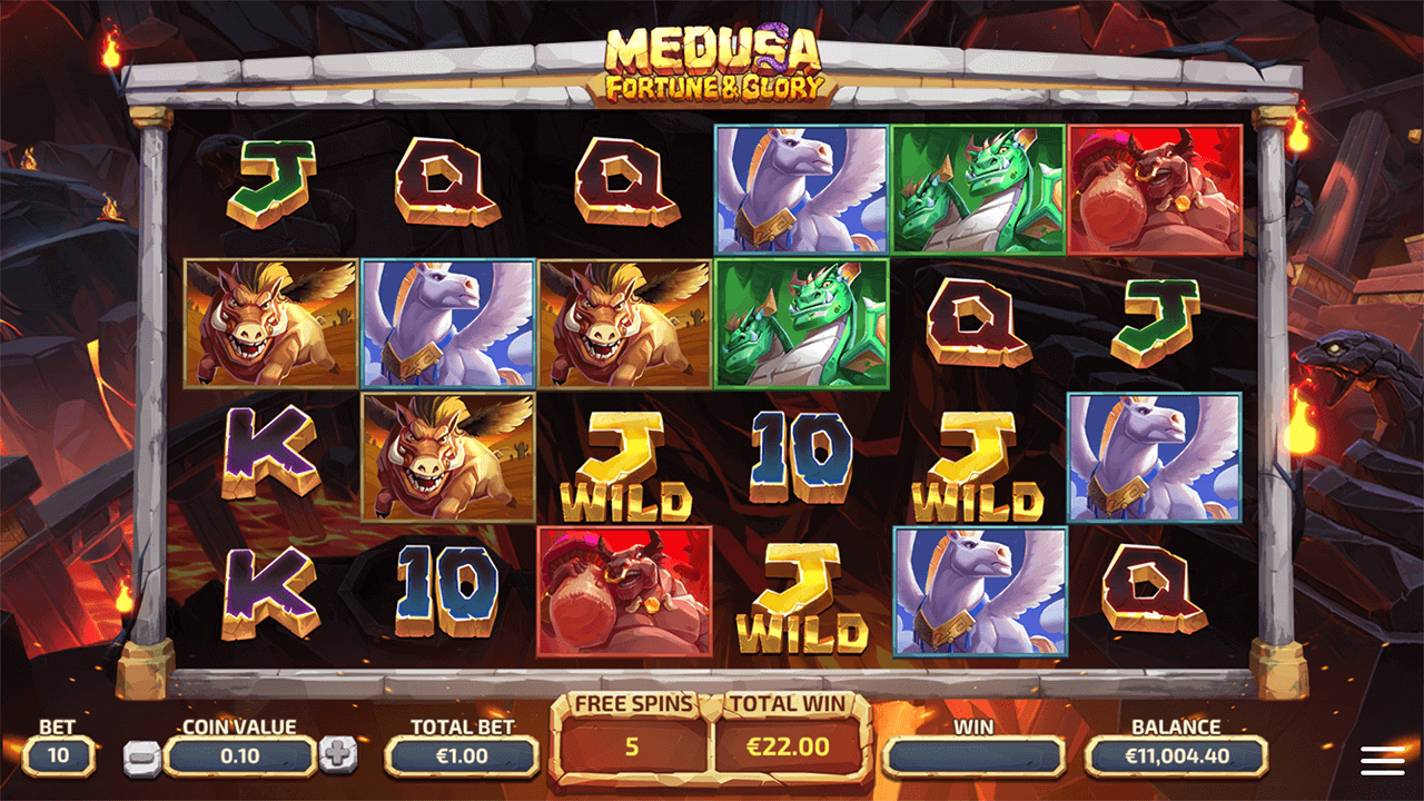 Medusa Fortune and Glory goryfeature free spins
